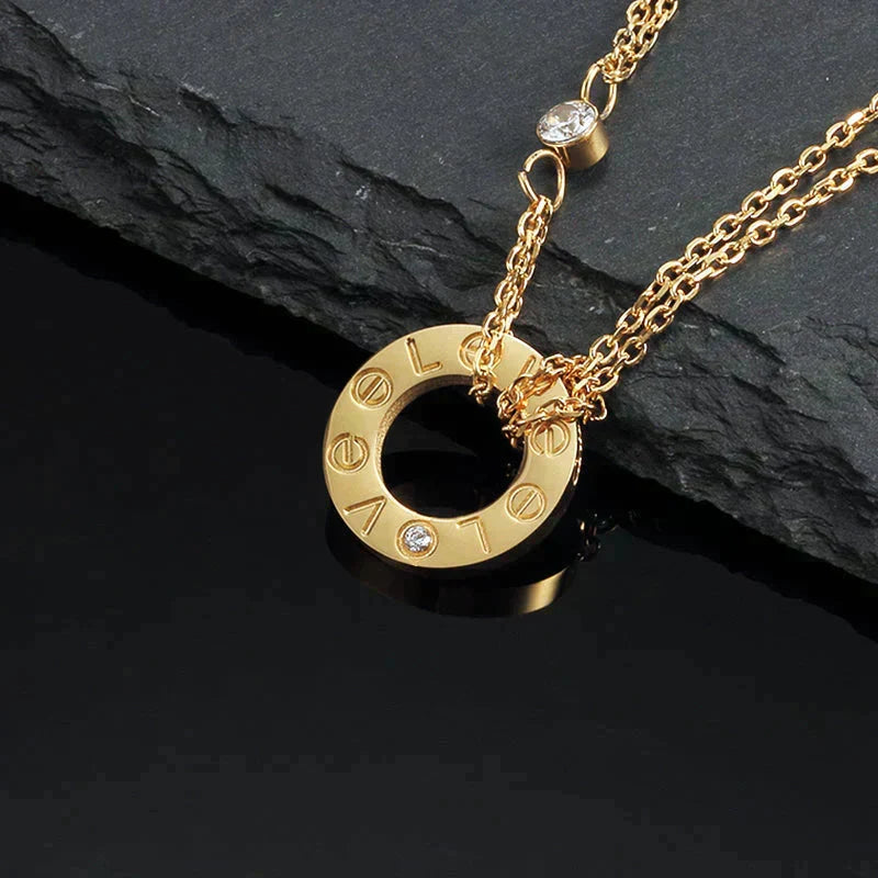 [Marins]LOVE NECKLACE 16MM 2 DIAMONDS