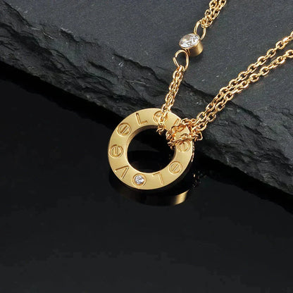 [Marins]LOVE NECKLACE 16MM 2 DIAMONDS