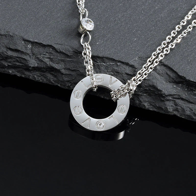 [Marins]LOVE NECKLACE 16MM 2 DIAMONDS