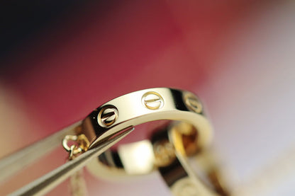[Marins]LOVE NECKLACE DOUBLE RING GOLD