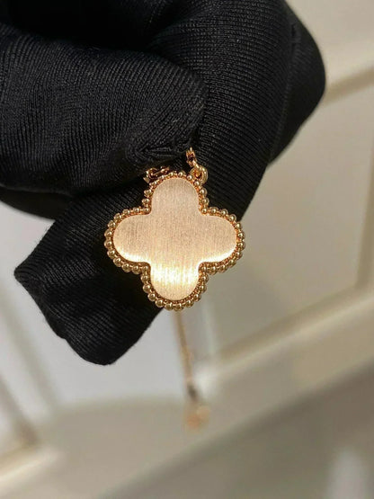 [Marins]CLOVER 15MM DIAMOND RHODONITE NECKLACE