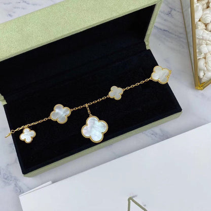 [Marins]MAGIC CLOVER MOP GOLD BRACELET 5 MOTIFS
