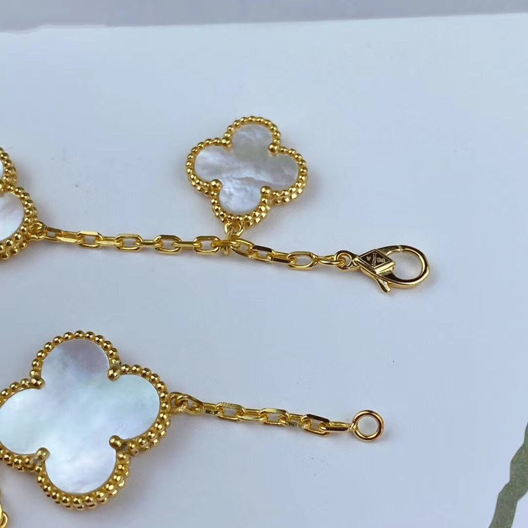 [Marins]MAGIC CLOVER MOP GOLD BRACELET 5 MOTIFS