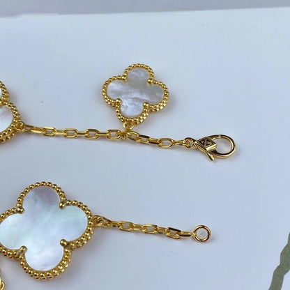 [Marins]MAGIC CLOVER MOP GOLD BRACELET 5 MOTIFS
