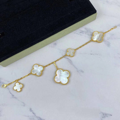 [Marins]MAGIC CLOVER MOP GOLD BRACELET 5 MOTIFS