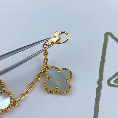 [Marins]MAGIC CLOVER MOP GOLD BRACELET 5 MOTIFS