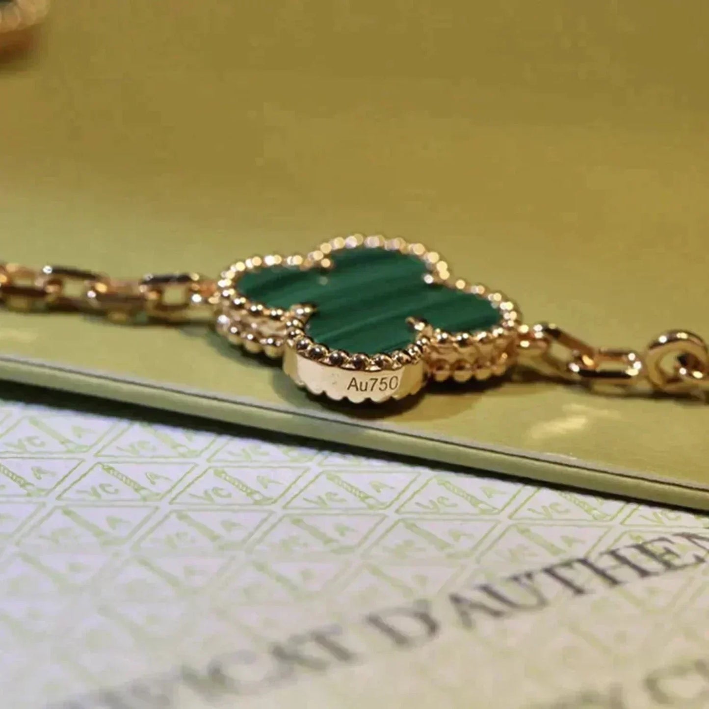 [Marin-Jewelry] CLOVER 5 MOTIF MALACHITE BRACELET COLLECTION