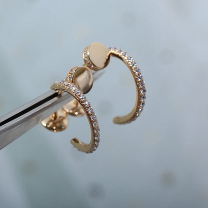 [Marins]JUSTE EARRINGS 12.75MM PINK GOLD DIAMOND