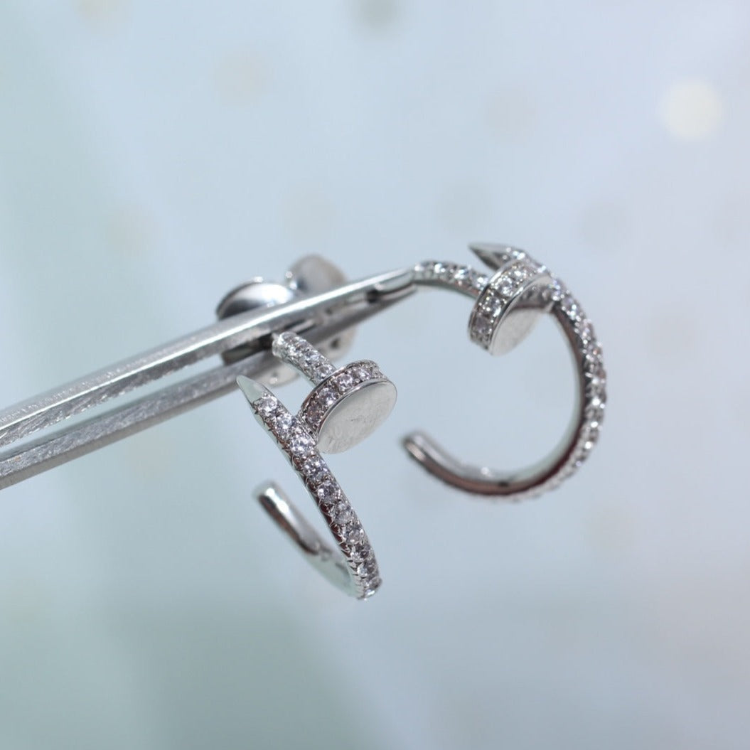 [Marins]JUSTE EARRINGS 12.75MM SILVER DIAMOND