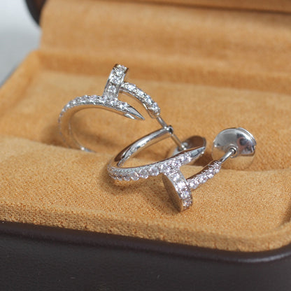 [Marins]JUSTE EARRINGS 12.75MM SILVER DIAMOND