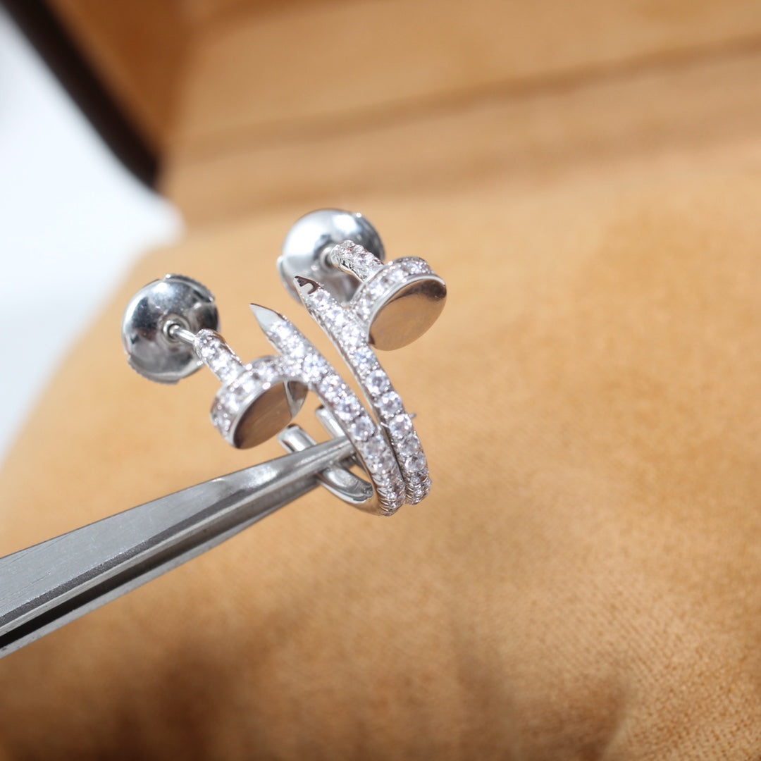 [Marins]JUSTE EARRINGS 12.75MM SILVER DIAMOND