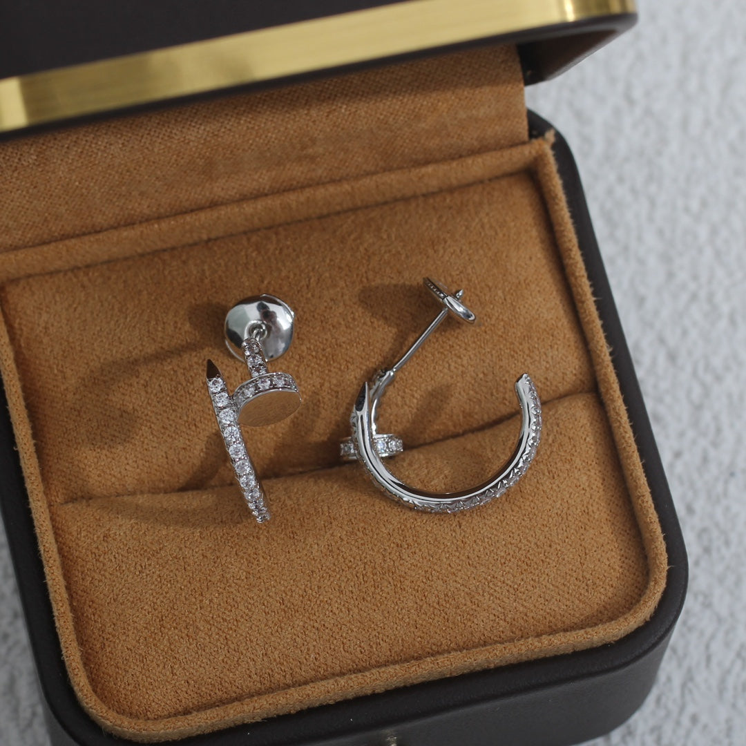[Marins]JUSTE EARRINGS 12.75MM SILVER DIAMOND