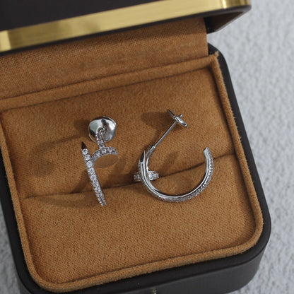 [Marins]JUSTE EARRINGS 12.75MM SILVER DIAMOND
