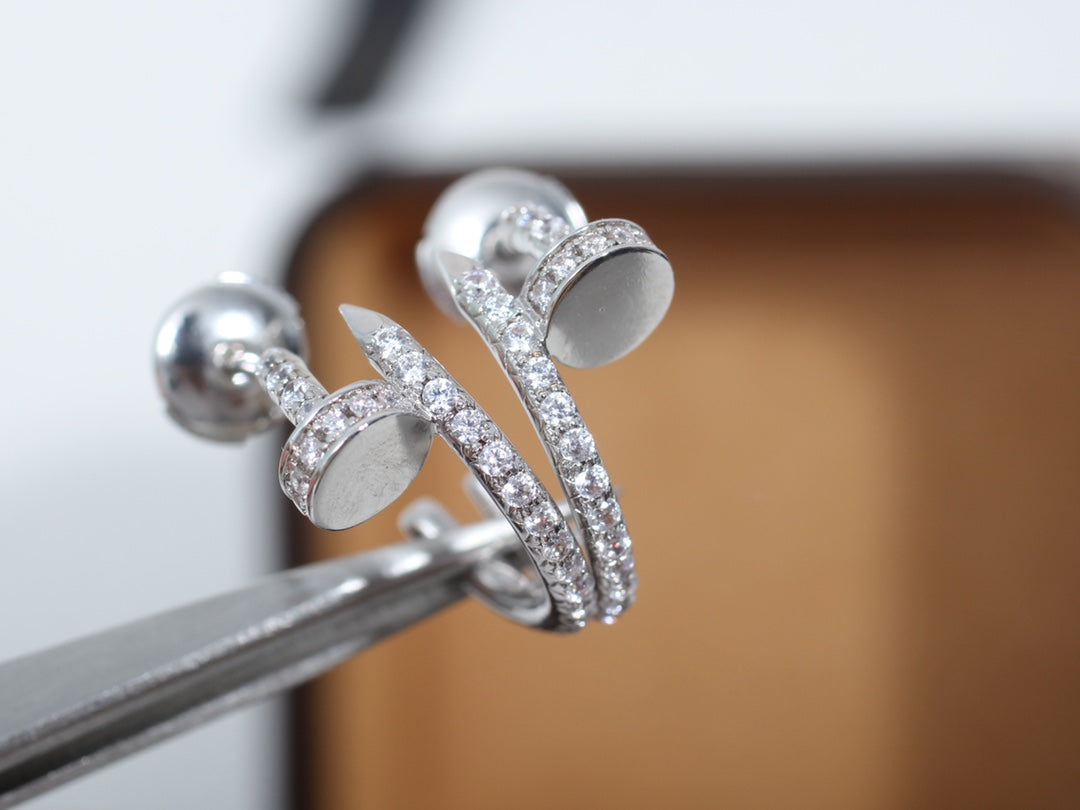 [Marins]JUSTE EARRINGS 12.75MM SILVER DIAMOND