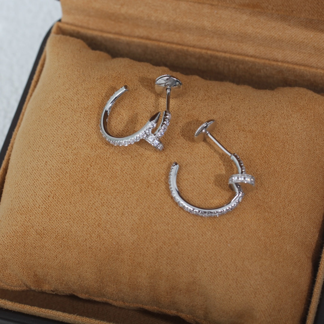 [Marins]JUSTE EARRINGS 12.75MM SILVER DIAMOND