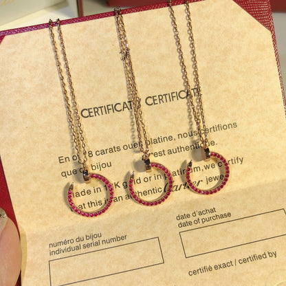 [Marins]JUSTE NECKLACE GOLD RED DIAMONDS
