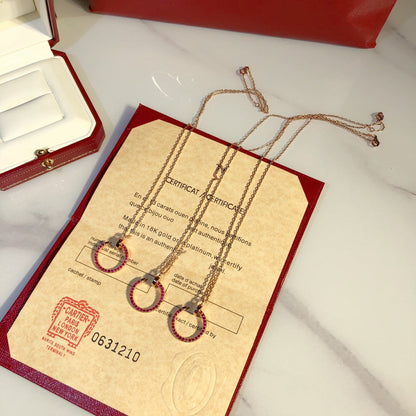 [Marins]JUSTE NECKLACE GOLD RED DIAMONDS