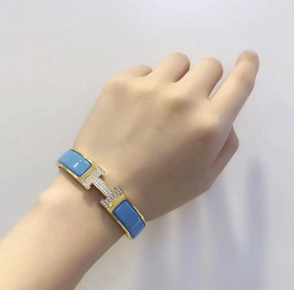 [Marins]H CLOUD BLUE BRACELET GOLD DIAMOND