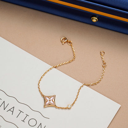 [Marin-Jewelry]STAR 1 DIAMOND PINK GOLD BRACELET