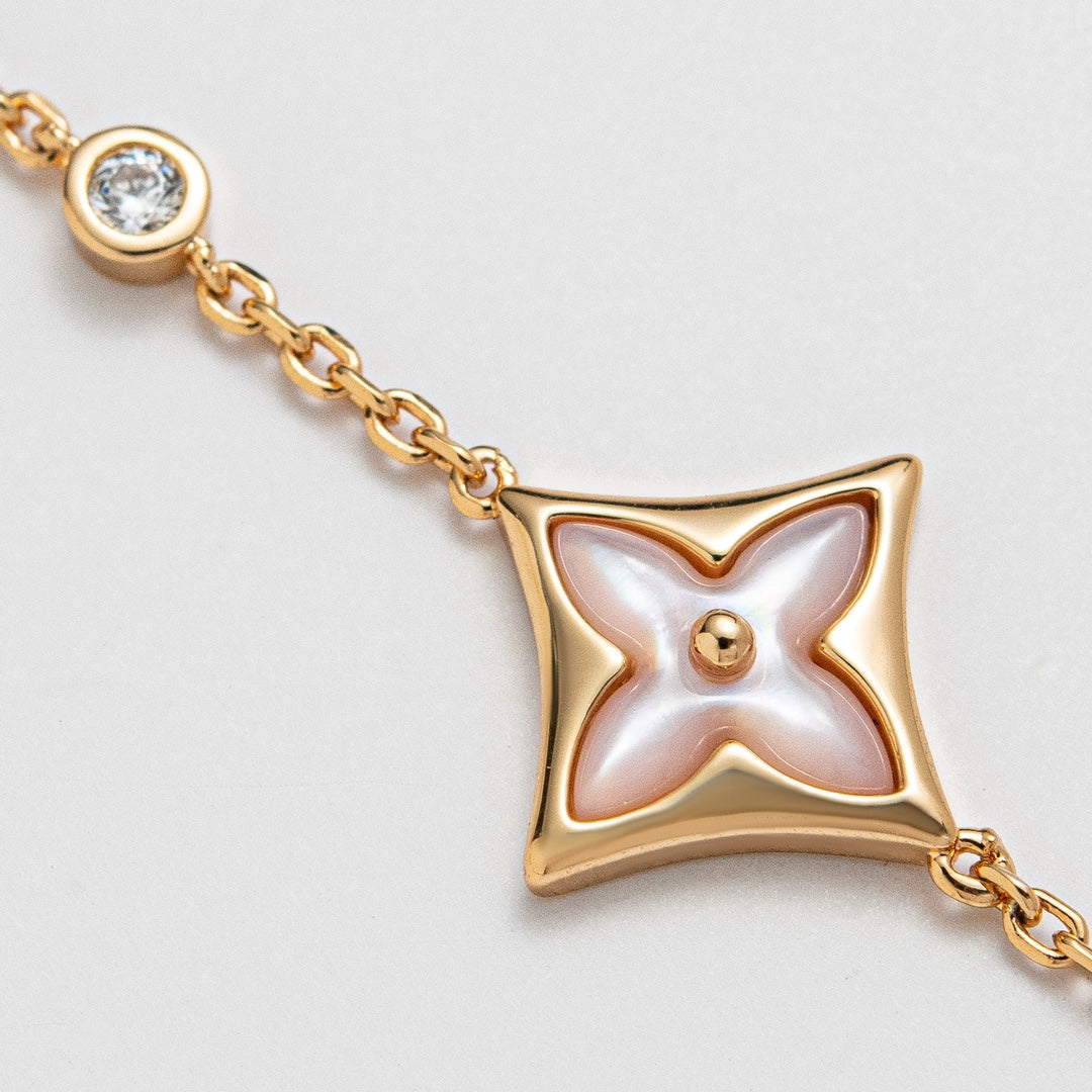[Marin-Jewelry]STAR 1 DIAMOND PINK GOLD BRACELET