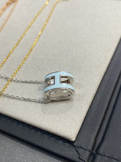 [Marins]POP H LIGHT BLUE NECKLACE