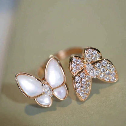 [Marins]TWIN BUTTERFLY DIAMOND MOP RING