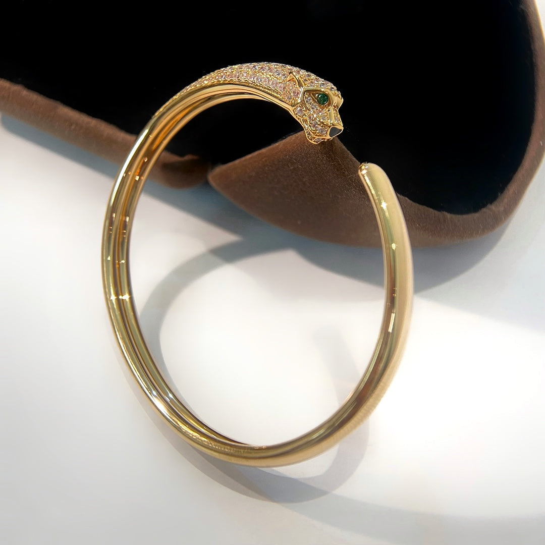 [Marins]PANTHERE GOLD DIAMOND OPEN BRACELET