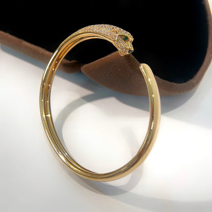 [Marins]PANTHERE GOLD DIAMOND OPEN BRACELET