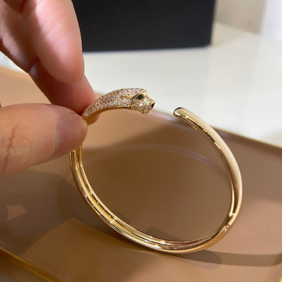 [Marins]PANTHERE GOLD DIAMOND OPEN BRACELET