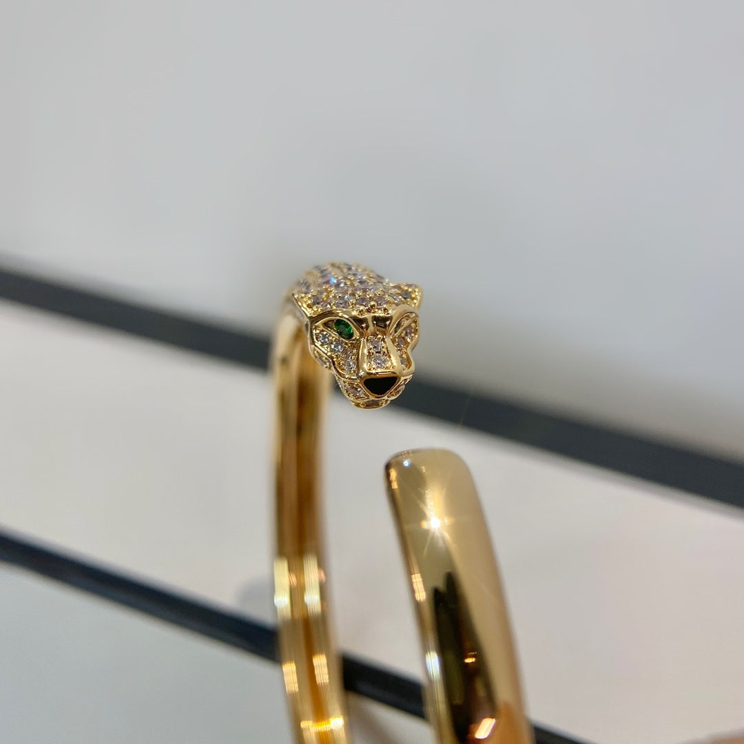 [Marins]PANTHERE GOLD DIAMOND OPEN BRACELET