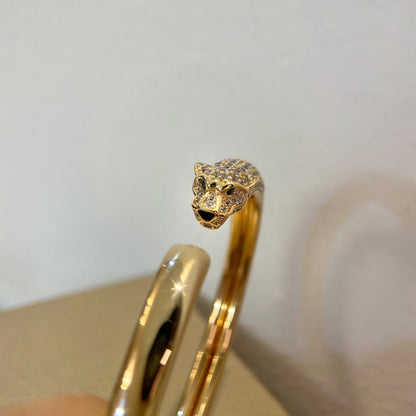 [Marins]PANTHERE GOLD DIAMOND OPEN BRACELET