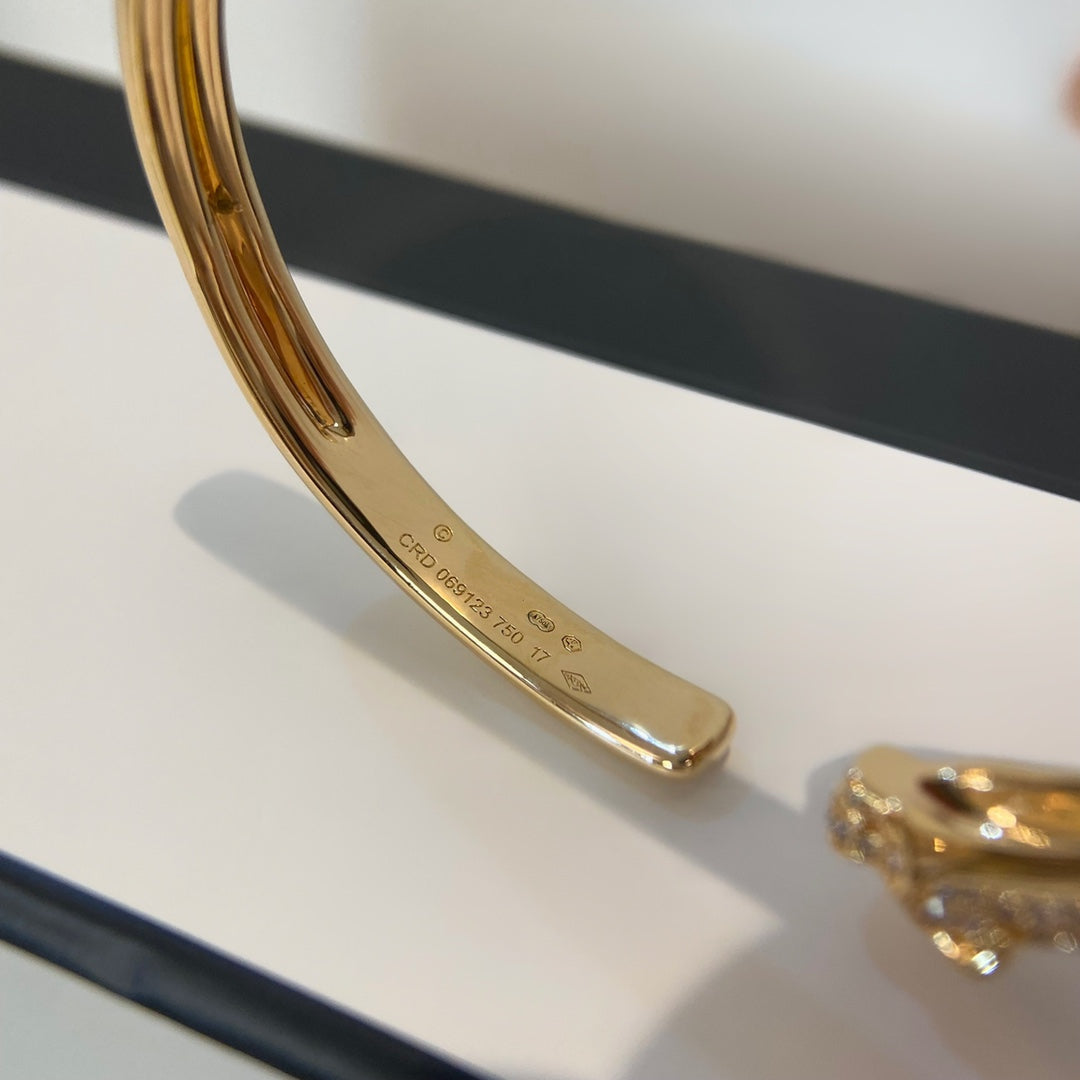 [Marins]PANTHERE GOLD DIAMOND OPEN BRACELET