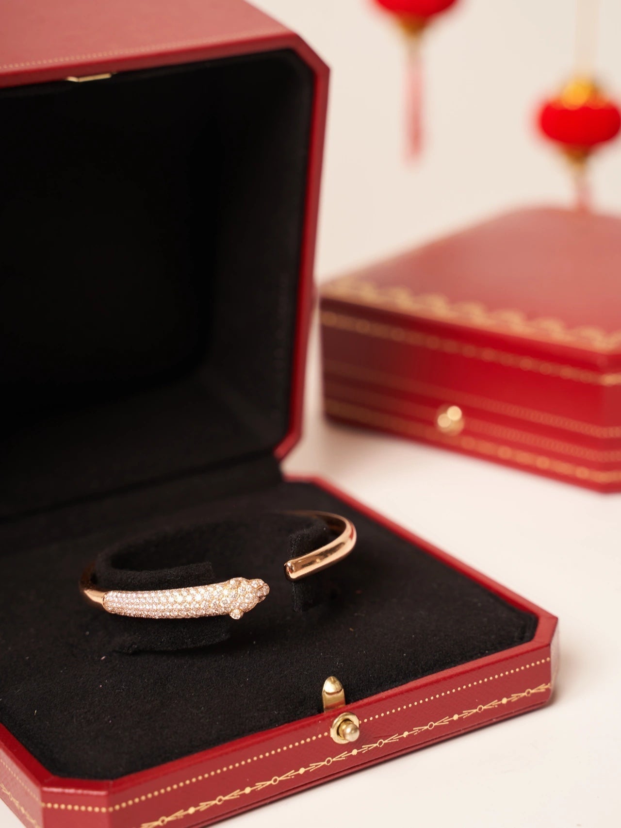 [Marins]PANTHERE Marins GOLD DIAMOND OPEN BRACELET