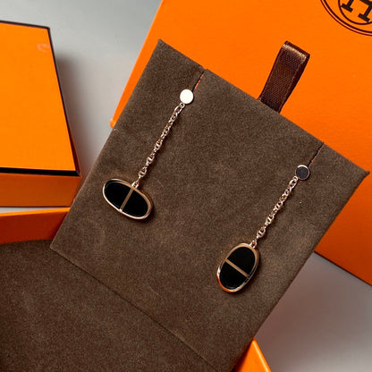 [Marins]CHAINE VERSO BLACK CERAMIC EARRINGS