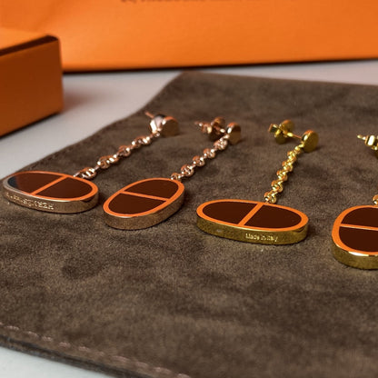 [Marins]CHAINE VERSO BLACK CERAMIC EARRINGS