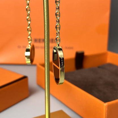 [Marins]CHAINE VERSO BLACK CERAMIC EARRINGS
