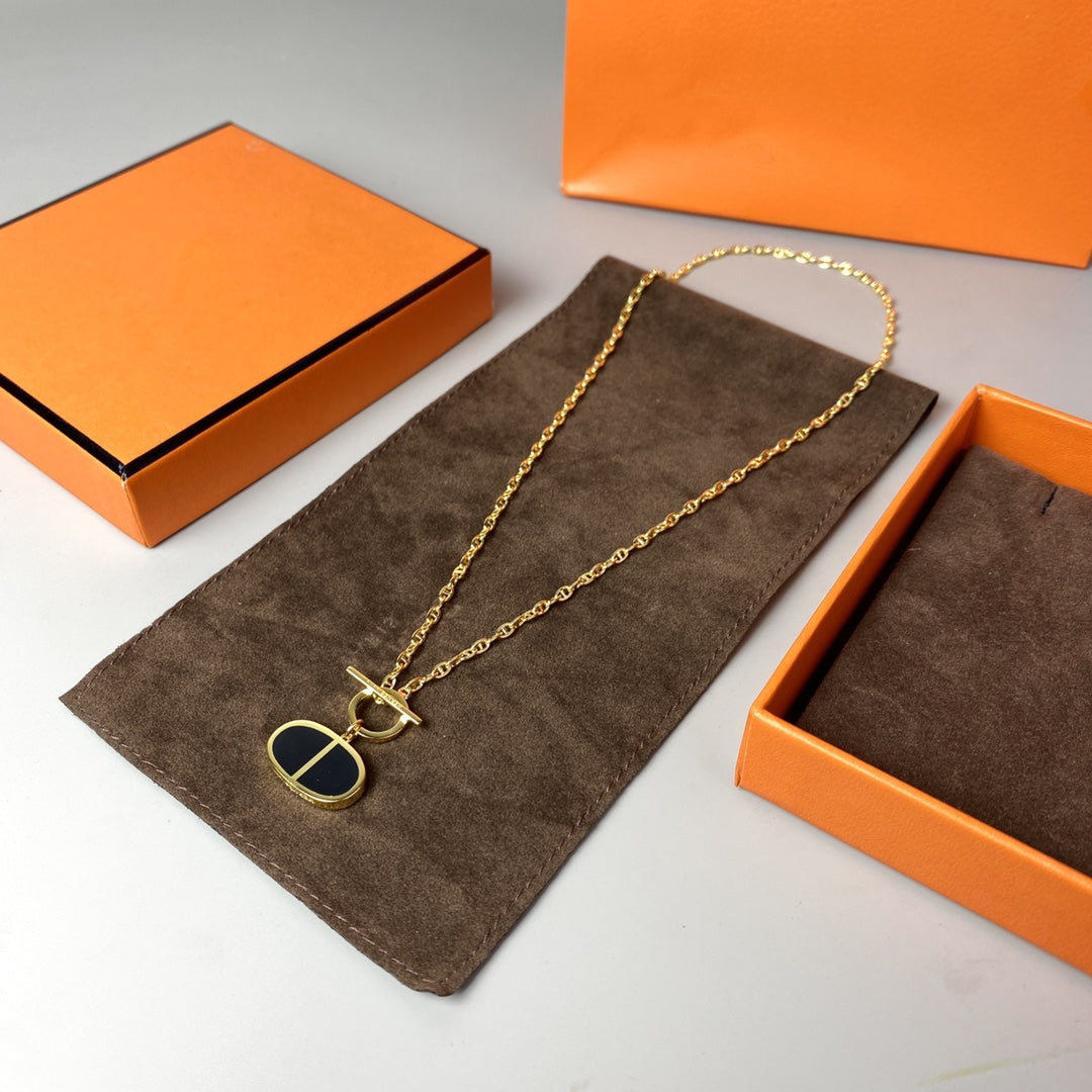 [Marins]CHAINE VERSO BLACK CERAMIC NECKLACE