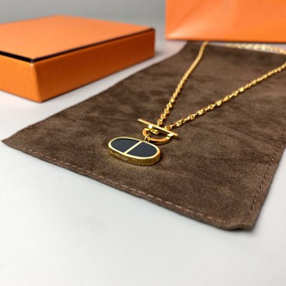 [Marins]CHAINE VERSO BLACK CERAMIC NECKLACE