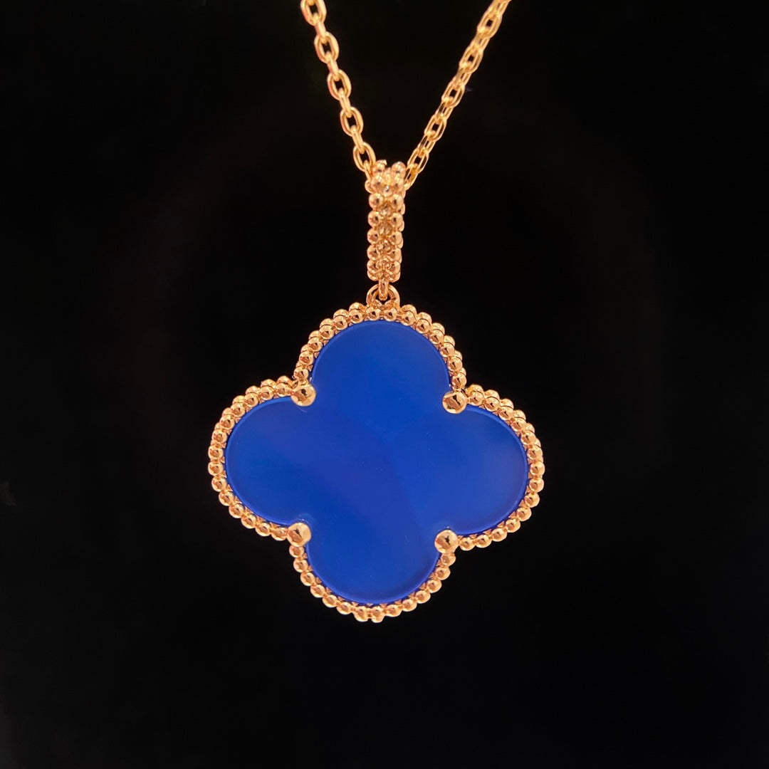 [Marin-Jewelry]CLOVER 25MM NECKLACE TURQUOISE Marin-Jewelry GOLD
