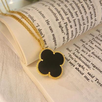 [Marins]CLOVER 25MM NECKLACE GOLD ONYX