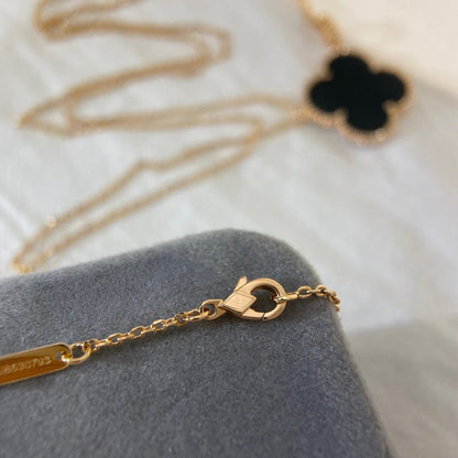 [Marins]CLOVER 25MM NECKLACE GOLD ONYX