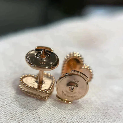 [Marins]HEART CARNELIAN STUD EARRINGS