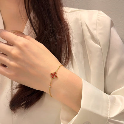 [Marins]COLOR STAR CARNELIAN PINK GOLD DIAMOND BRACELET