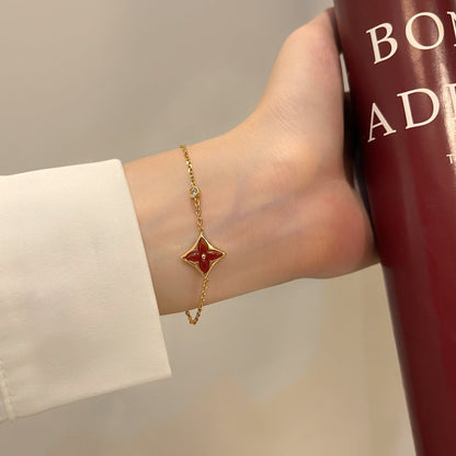 [Marins]COLOR STAR CARNELIAN PINK GOLD DIAMOND BRACELET
