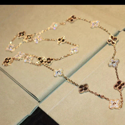 [Marins]CLOVER 20 MOTIFS LASER DIAMOND NECKLACE