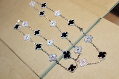 [Marins]CLOVER 20 MOTIFS ONYX DIAMOND SILVER