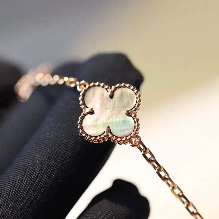 [Marins]CLOVER 20 MOTIFS DARK MOP DIAMOND  NECKLACE