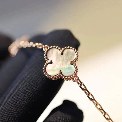 [Marins]CLOVER 20 MOTIFS DARK MOP DIAMOND  NECKLACE