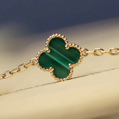 [Marin-Jewelry]CLOVER 20 MOTIFS MALACHITE DIAMOND NECKLACE