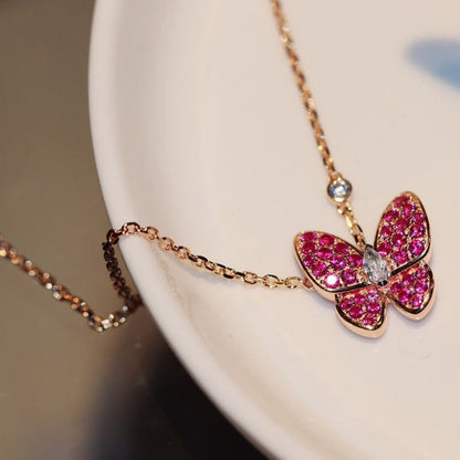 [Marins]BUTTERFLY RED DIAMOND Marins GOLD NECKLACE